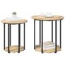 Side Table Set of 2, Sonoma Oak Wood and Metal Image 2