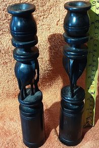 two wooden elephant's, on offer