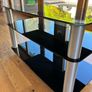 Modern Glass TV Stand Media Unit Image 2