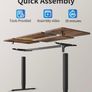 Electric Standing Desk 120 x 60 cm, Height Adjustable Sit Stand Desk with Memory Presets, Home Office Computer Desk, Black Frame with Vintage Brown Top Image 5