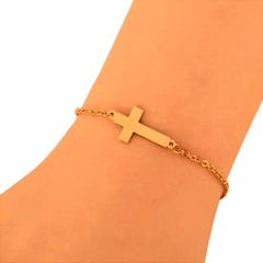 Minimalist Cross Charm Bracelet