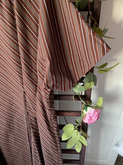dress brown striped cotton dress with pockets size 12