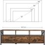 Lowboard TV Cabinet for TVs up to 65 Inches, 3 Drawers, 147 x 40 x 50 cm, Industrial Design, Steel Frame, Vintage Brown/Black Image 5