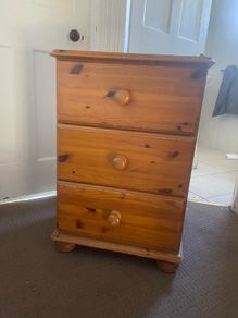 solid pine bedside locker