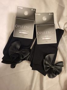 Viscose ladies socks with bows 2 pairs NEW 37-42