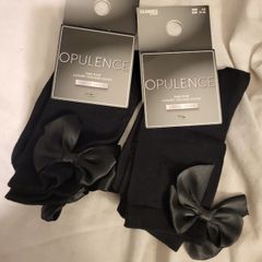 Viscose ladies socks with bows 2 pairs NEW 37-42