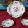 For Collectors Antique 3 Piece Paragon Rockingham Bone China Gold Gilt Cabinet Eared Cake Plate And Bread And Butter Set Made In England Image 3