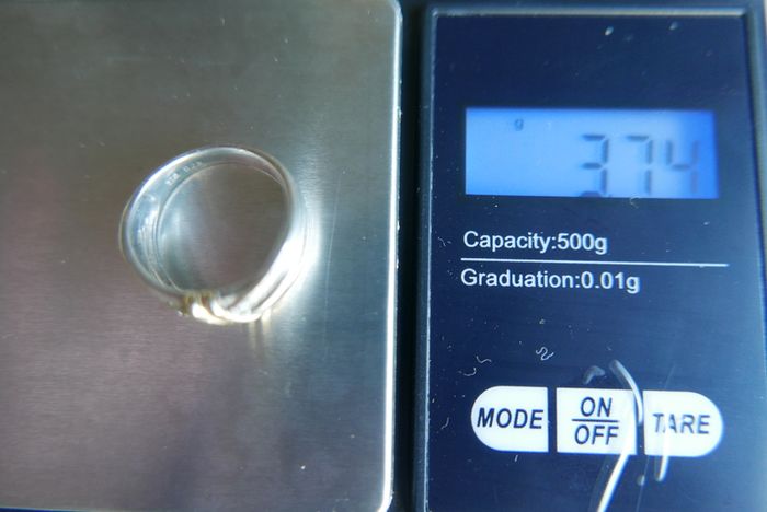 Vintage 9Ct Yellow Gold 375 and Sterling Silver 925 Ring,  Hallmarked 375 - 925  , 3,74g size N1/2