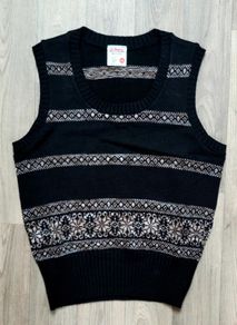 1960s Vintage St Michael Black Retro Sweater Vest