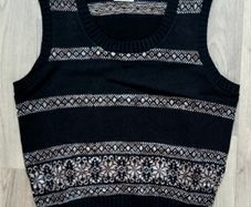 1960s Vintage St Michael Black Retro Sweater Vest