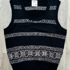 1960s Vintage St Michael Black Retro Sweater Vest