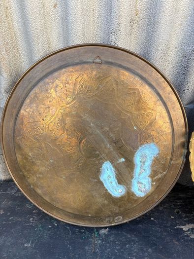Retro vintage copper wall display charger c1970