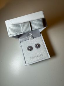 Tipperary silver Round Earrings Pave Set Surround