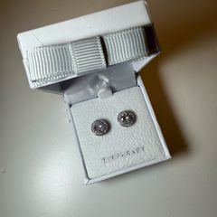 Tipperary silver Round Earrings Pave Set Surround