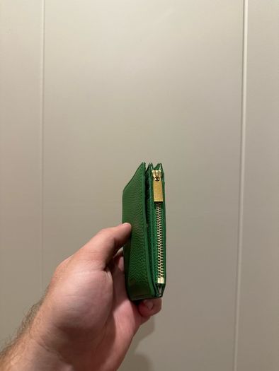 Oroton Margot Mini 10 Credit card zip wallet women green vintage