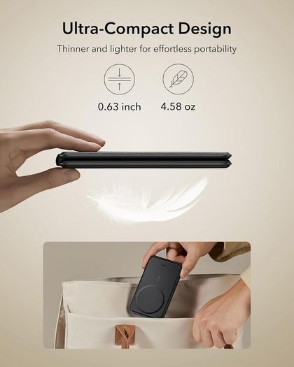 ESR for 3 in 1 Charging Station, 15W MagSafe Charger Stand for iPhone & Apple Watch Charger [Certified], Travel Charging for iPhone 17/16/15/14/13/12 & Watch & AirPods 4/3, Black, No bag