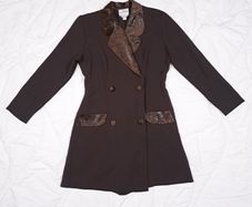 Joseph Ribkoff Vintage Brown Double Breasted Romper Snake Pattern Details 12UK/40EU
