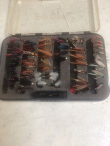 Box of Salmon and Trout Flies