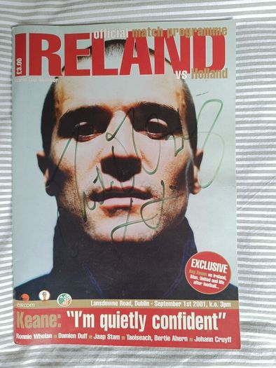 Mick McCarthy autograph on Roy Keane programme