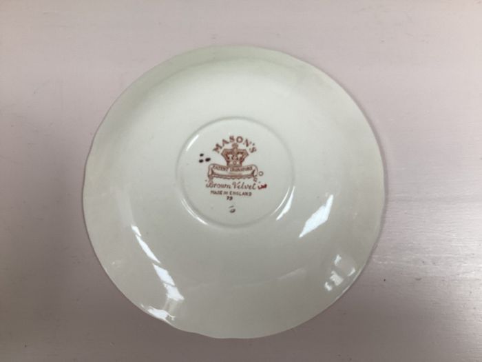 Vintage Masons Ironstone Soup Bowl & Saucer Set