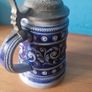 Vintage German Beer Stein Mug Blue pottery Image 4