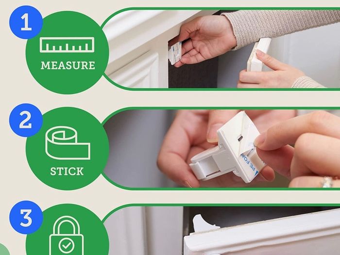 Cupboard Locks for Children- Pack of 20 Magnetic, Child Safety Lock Latches with 3 Keys for Kitchen Cupboards and Drawers - Baby Safety Products