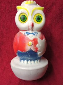 VINTAGE 1950's Roly Poly Owl / Weeble Wobble