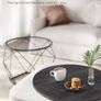 Round Coffee Table, Set of 2, Side Table, Sofa End Table, Modern Style, Removable Top, Steel Frame, for Living Room, Black Image 8