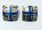 Design yard silver square stud earrings
