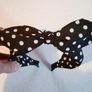 Black & White Head Band With Bow On Top. Image 2