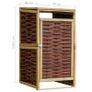 Single Bin Shed Pinewood and Wicker Image 2