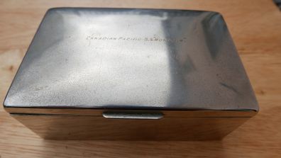 Antique Canadian Pacific S S Montcalm Silver Plated Cigarette/Cigar Box