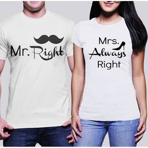 Mr Right And Mrs Always Right Couple T-shirts For Valentines Day Gift Present