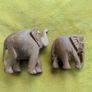 Wooden Elephant ornament pair Image 2