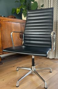Eames EA 108 High-Backed Leather Swivel Chair