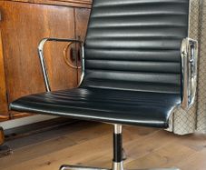 Eames EA 108 High-Backed Leather Swivel Chair