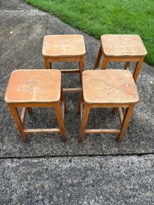 Vintage Lab stools with dished seats
