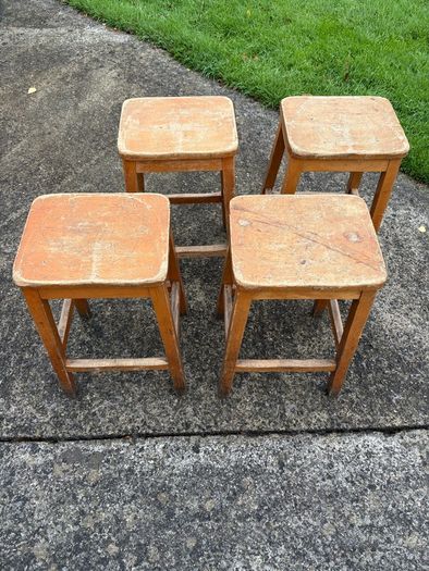 Vintage Lab stools with dished seats