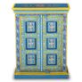 Sideboard Solid Mango Wood Turquoise Hand Painted Image 3