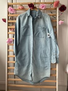 Bnwt gap stonewash shirt dress size small with pockets