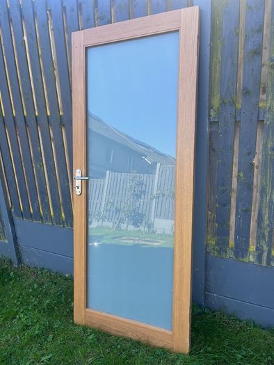 Solid Oak NM6G Frosted Glass Door