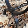 FLAS SALE ! WAS 350 NOW 250 ! Wrought Iron and Oak Top Nest of Tables . Image 5