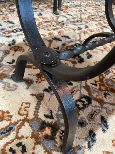 FLAS SALE ! WAS 350 NOW 250 ! Wrought Iron and Oak Top Nest of Tables .