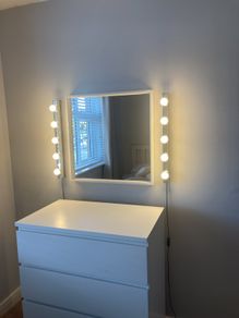 ikea mirror and lights