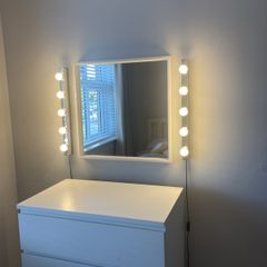 ikea mirror and lights