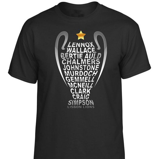 Celtic FC Lisbon Lions Trophy T-Shirt (Small To. 5XL)
