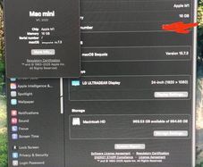 M1 16Gb Ram 1 Tb Mac mini