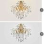 Crystal Chandelier Flushmount Ceiling Light Modern Lighting Fixture for Bedroom Hallway Bar Kitchen Bathroom, H 45 x W 50, E14 Base, Gold Image 4