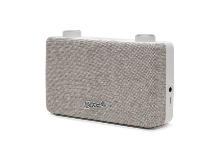 Compact FM Radio White with Fabric Covering