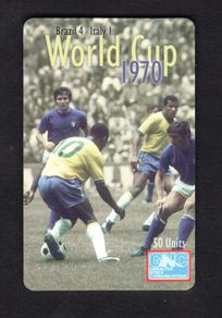 1998 Gibraltar 50 unit World Cup 1970 Brazil V Italy (Siemens - S5 (Module 33)) Phone Card
